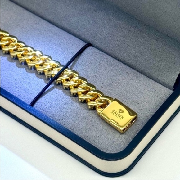18K Gold Plated, 3.4CTW Moissanite Square Miami Cuban Bracelet